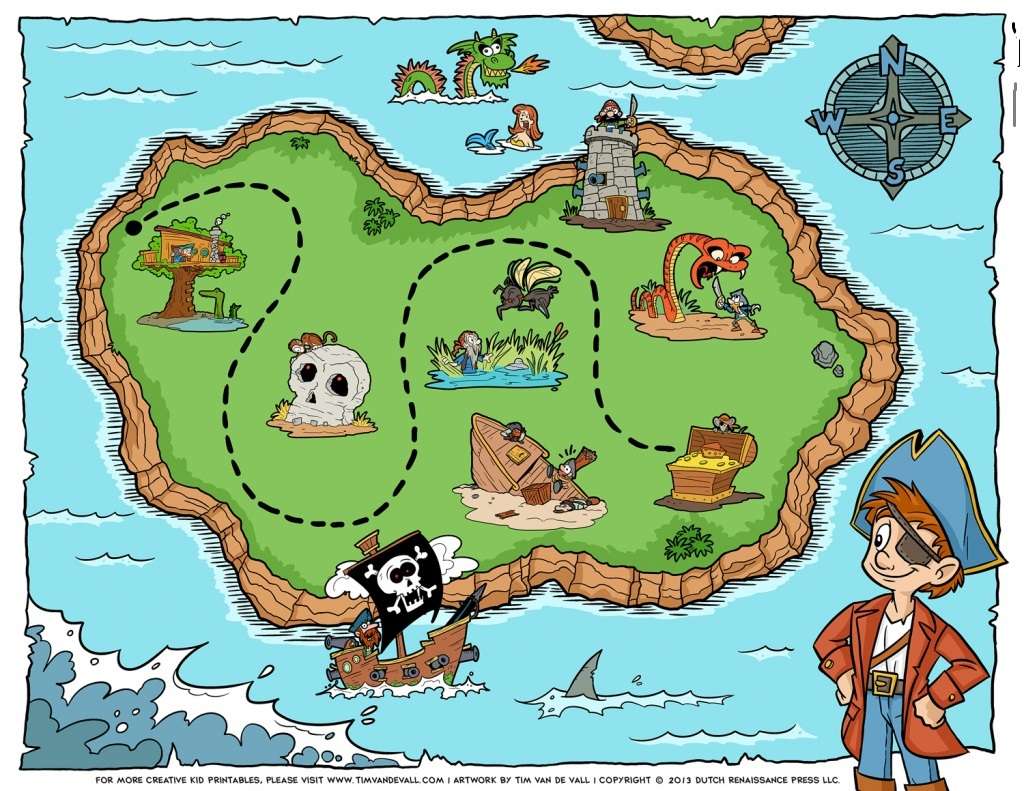 Pirate-Treasure-Map Yvon puzzel online van foto