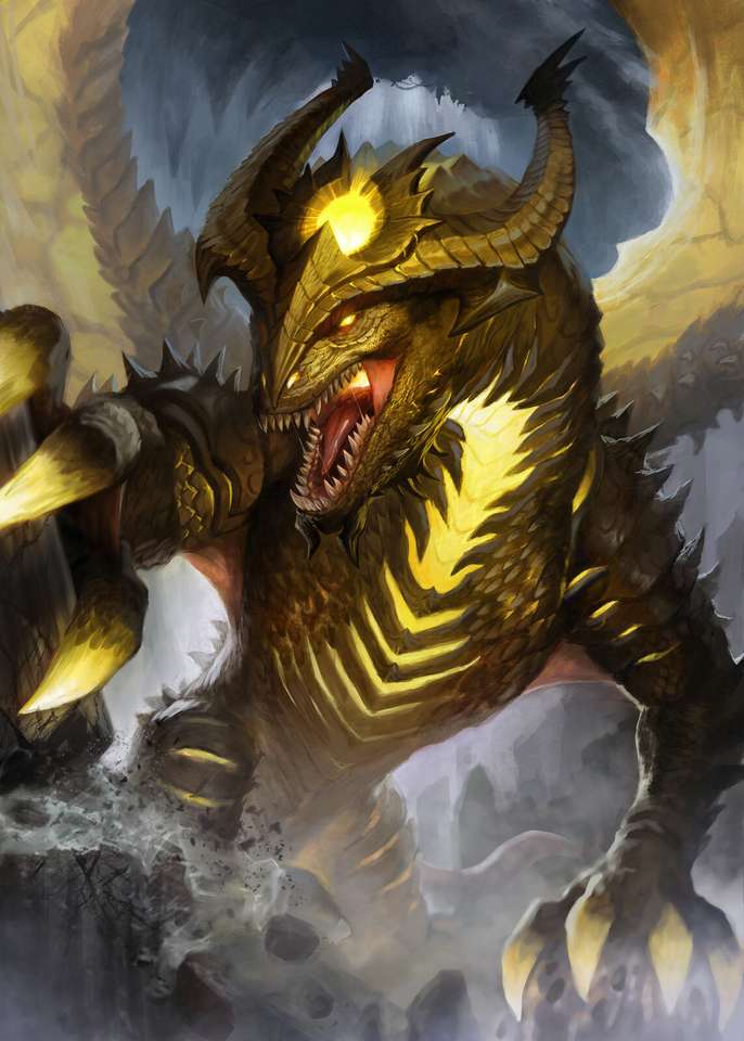 黄金のドラゴン 写真からオンラインパズル