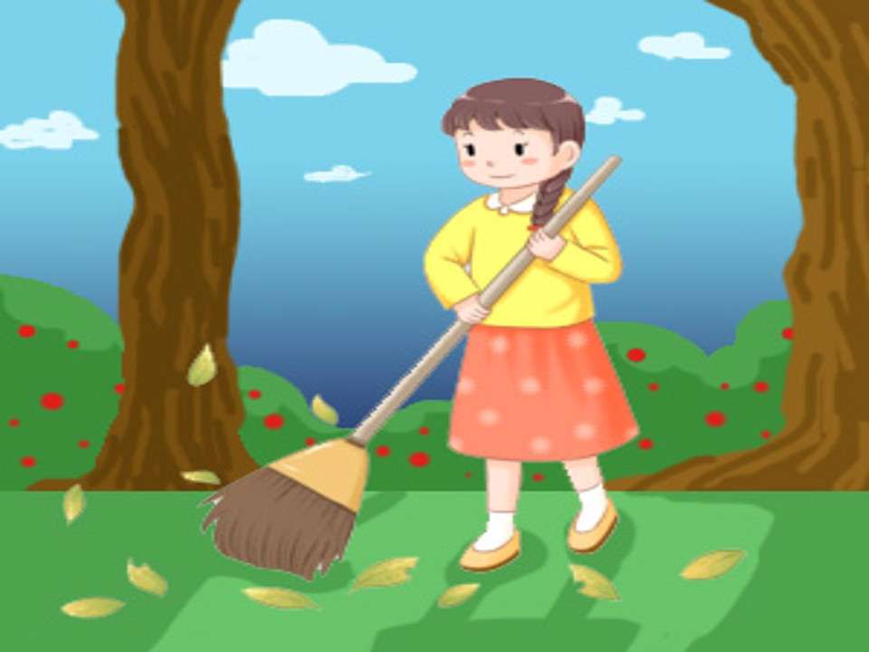 sweeping girl puzzle online from photo