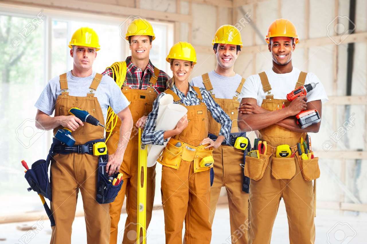 Construction worker puzzle online from photo