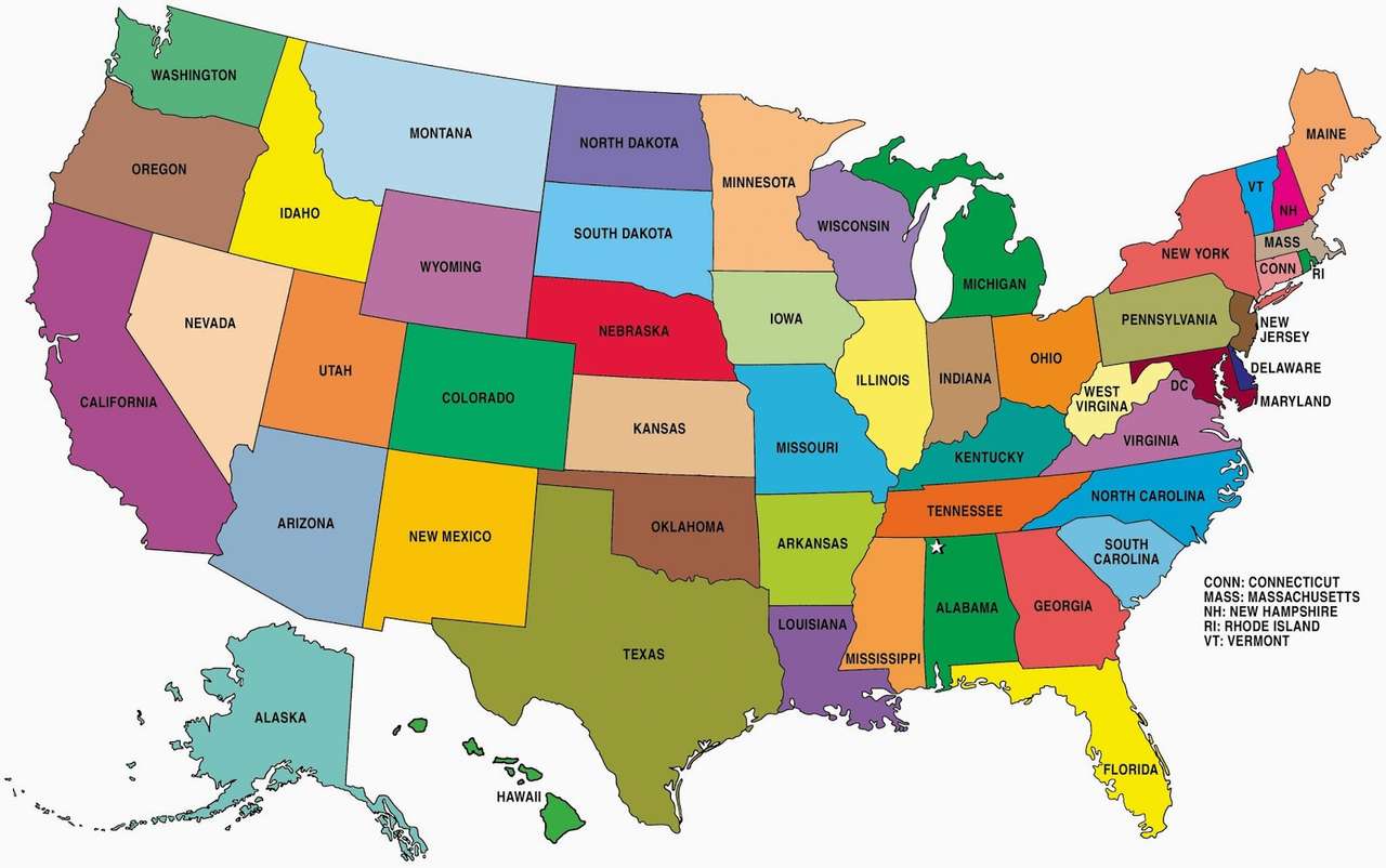 USA states online puzzle