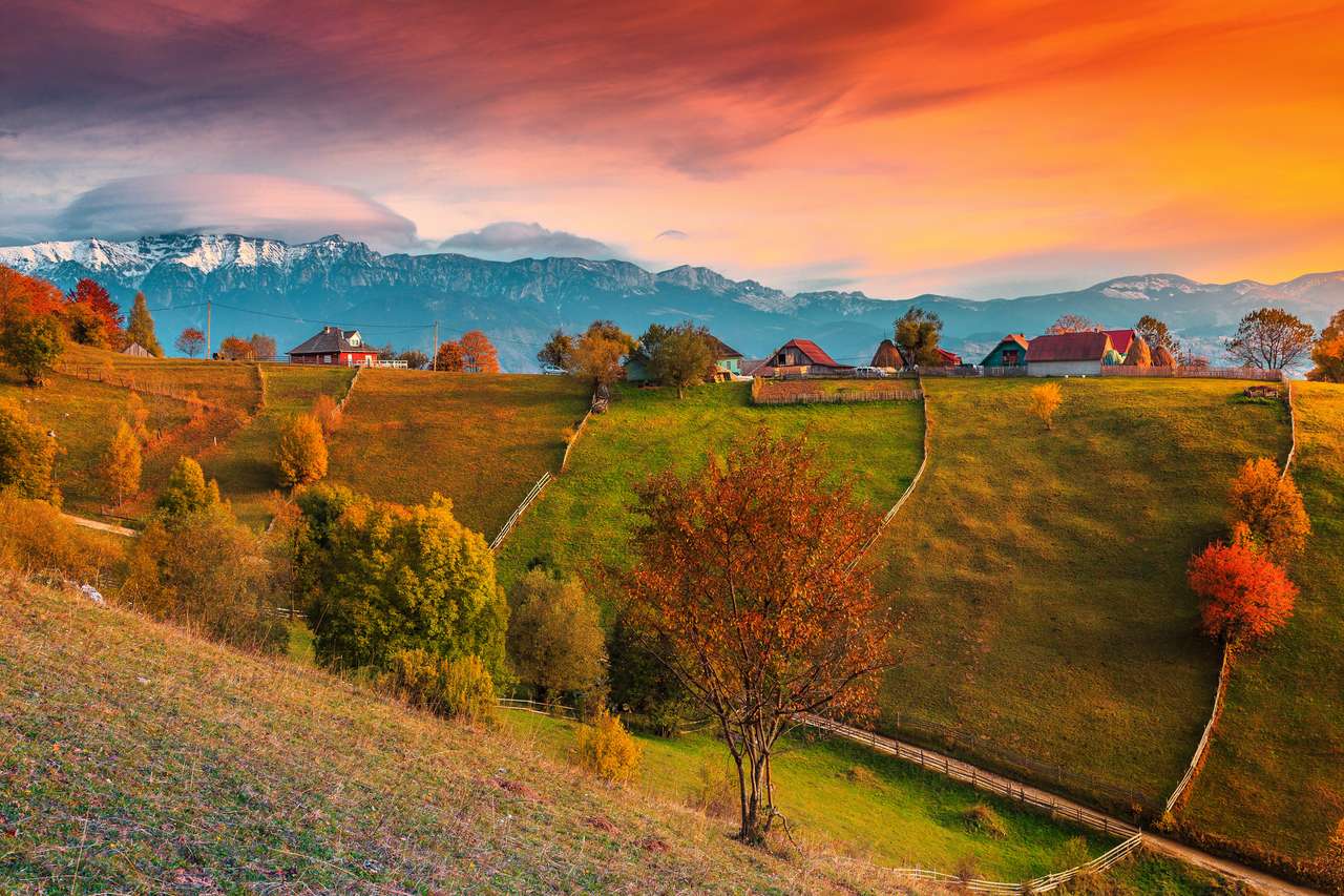 Hermoso paisaje alpino de otoño puzzle online a partir de foto