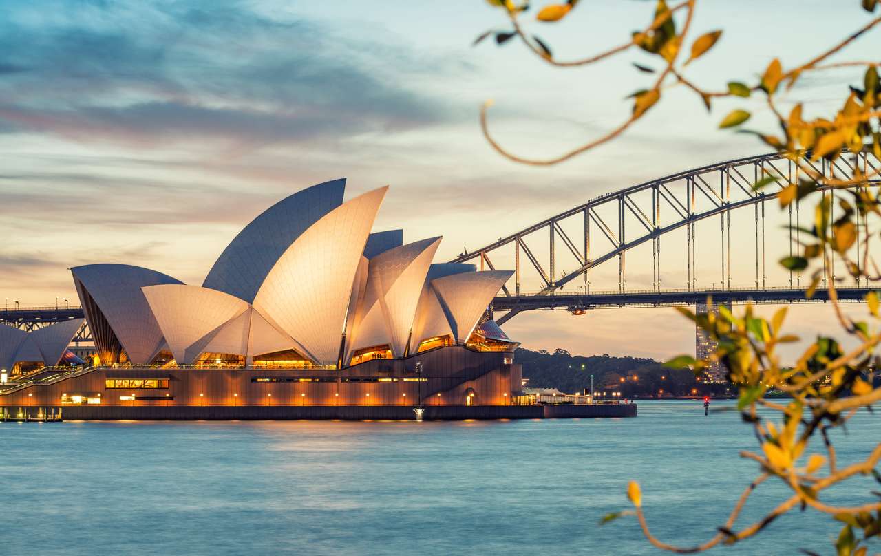 Prachtig panoramisch uitzicht op de haven van Sydney puzzel online van foto
