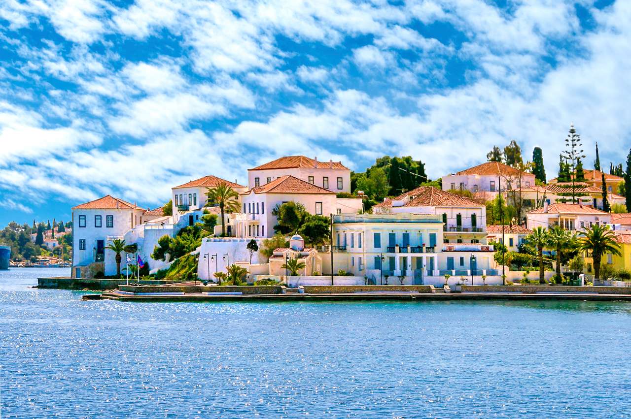 Budovy ostrova Spetses poblíž Athén puzzle online z fotografie