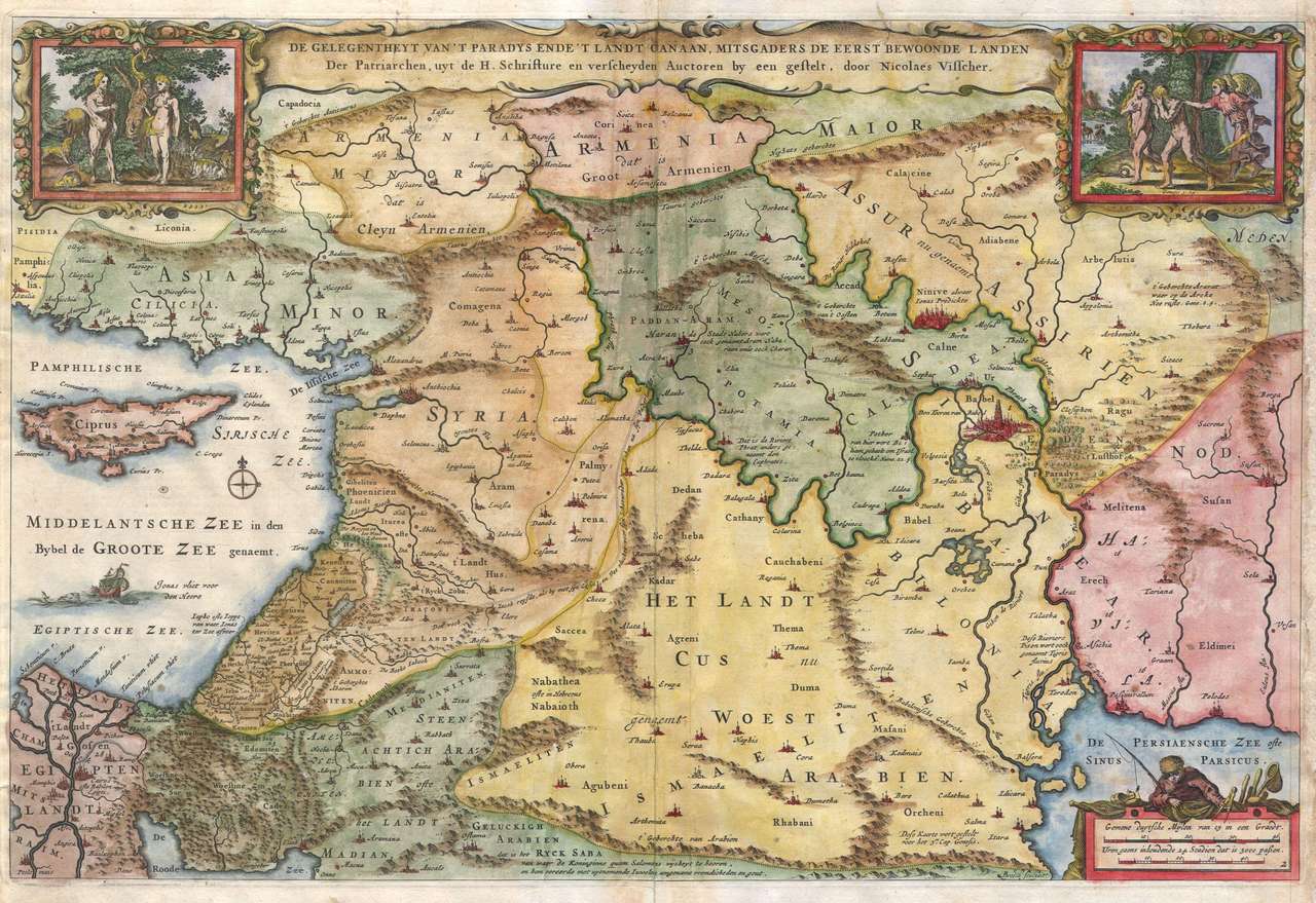 Heilige Land oude kaart online puzzel