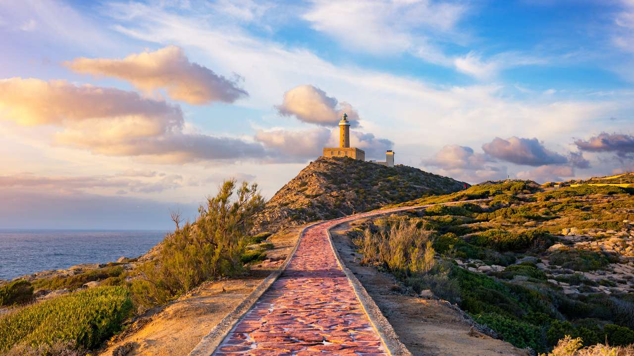 Isola di Pietro, Leuchtturm von Capo Sandalo Online-Puzzle vom Foto
