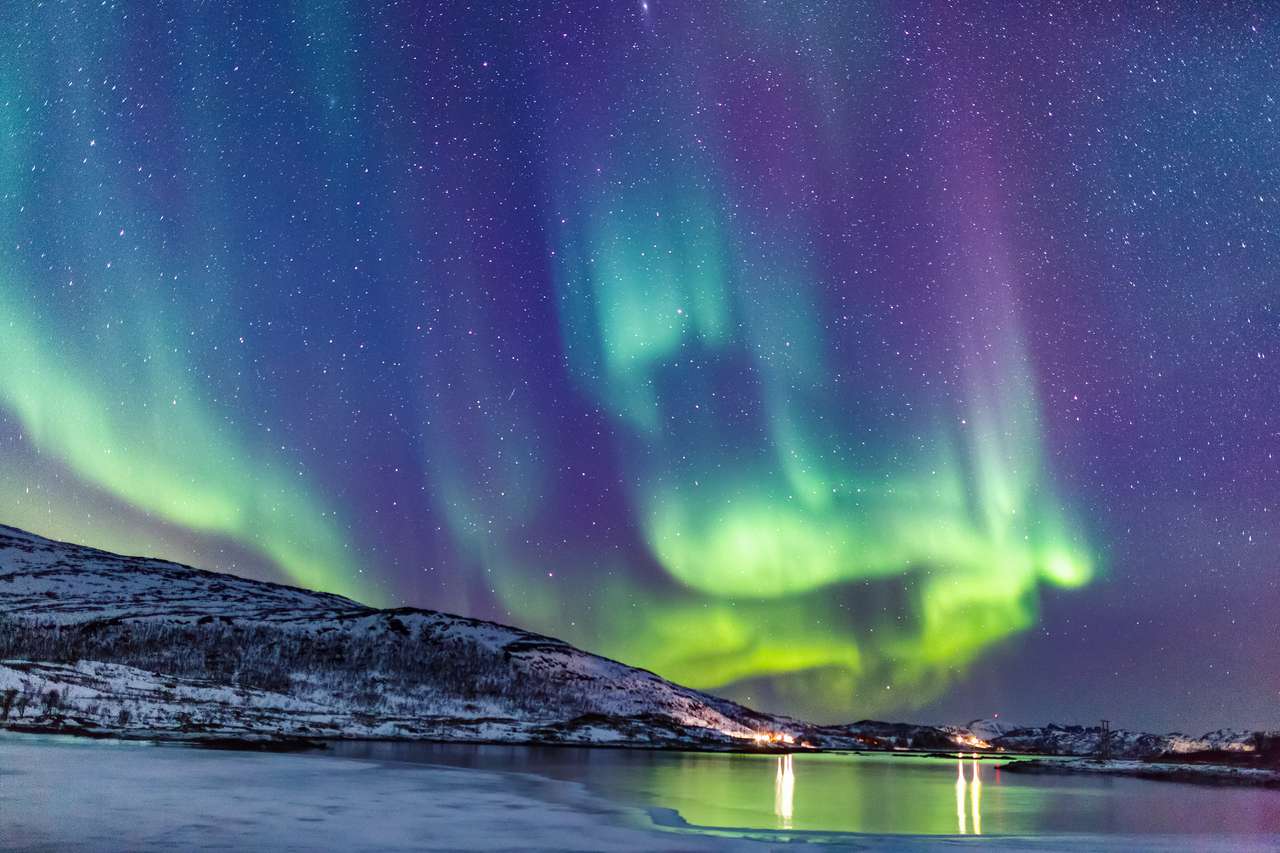 Απίστευτο Aurora Borealis παζλ online από φωτογραφία