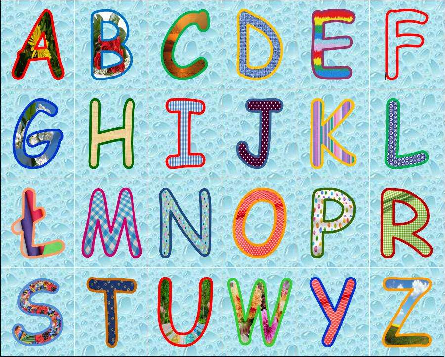 Kleurrijke letters puzzel online van foto