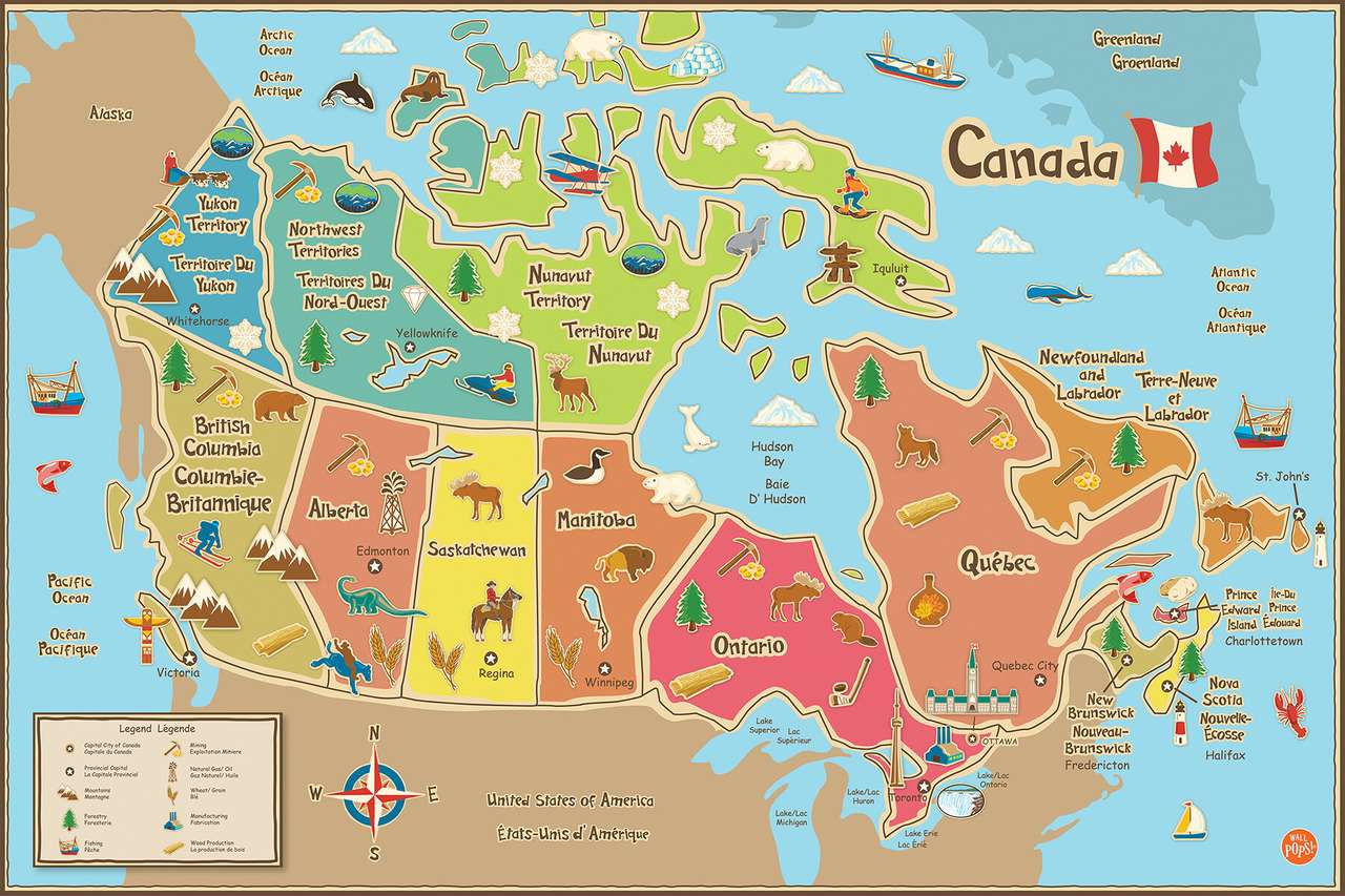 Mapa do Canadá! puzzle online a partir de fotografia