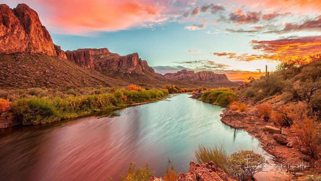 Захід сонця в Арізоні скласти пазл онлайн з фото