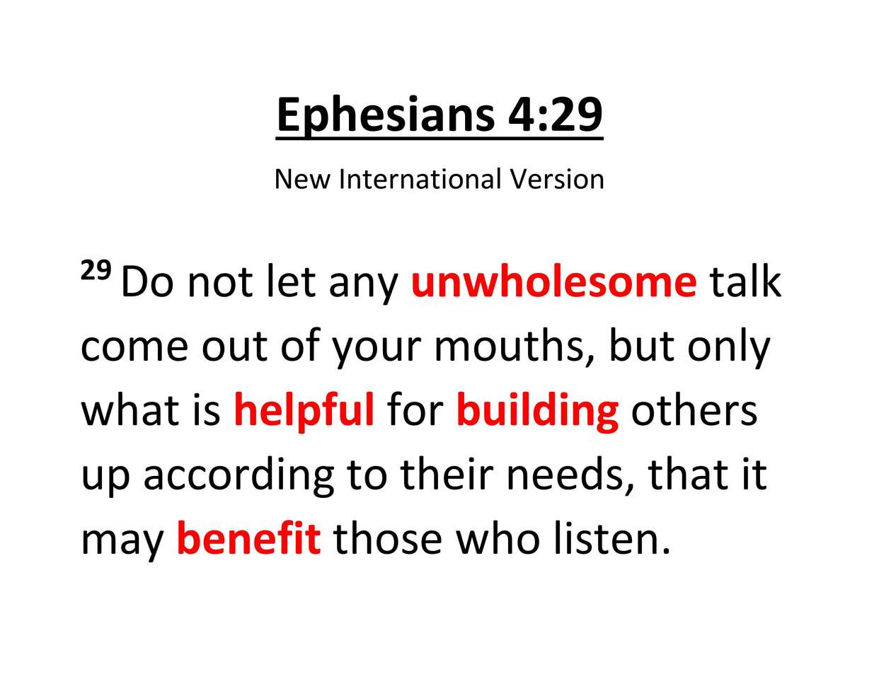Ефесянам 4:29 пазл онлайн из фото