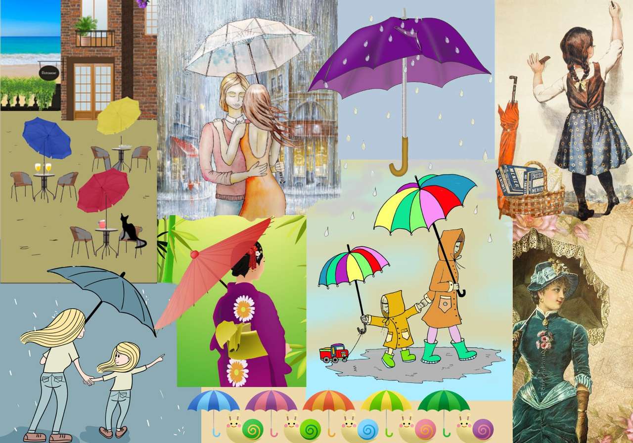 Målningar Paraplyer Pussel online