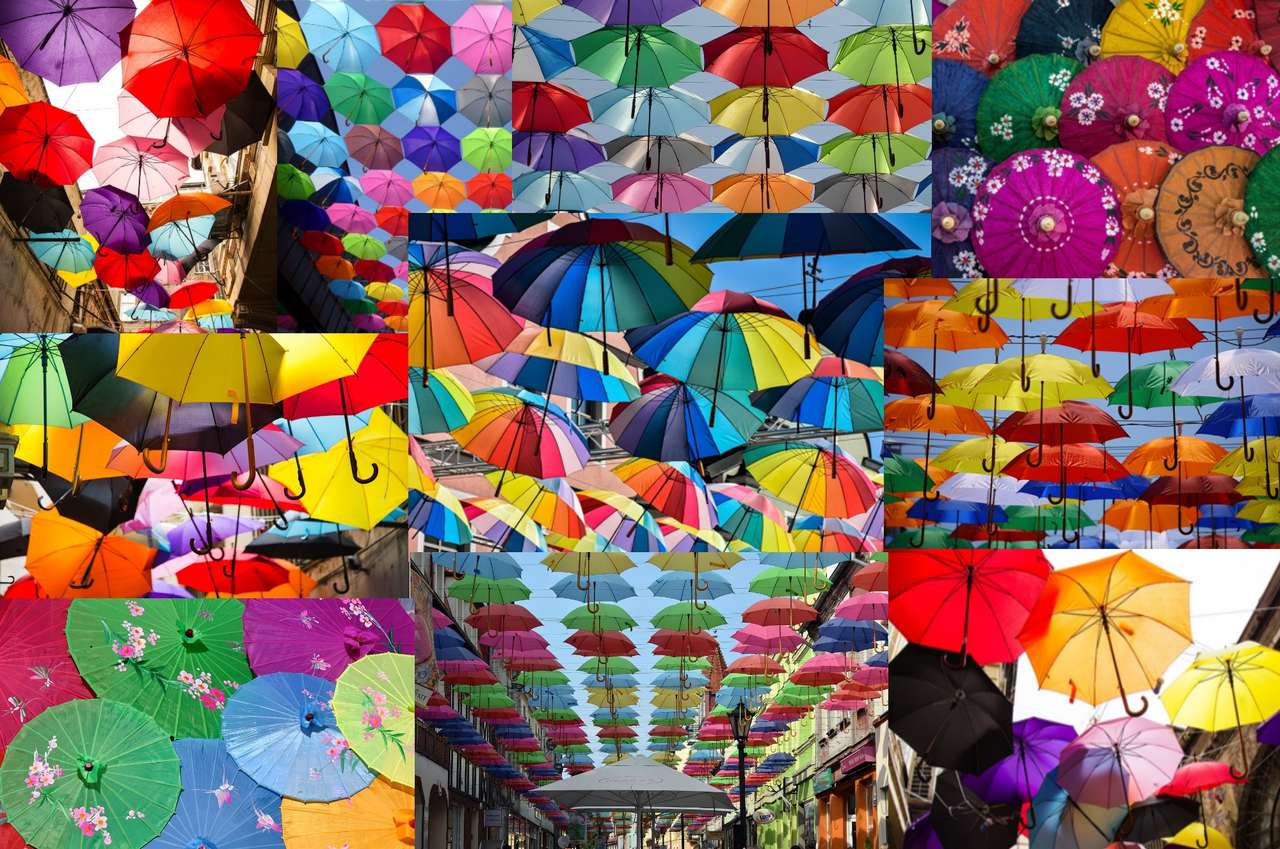 Viele Regenschirme Online-Puzzle
