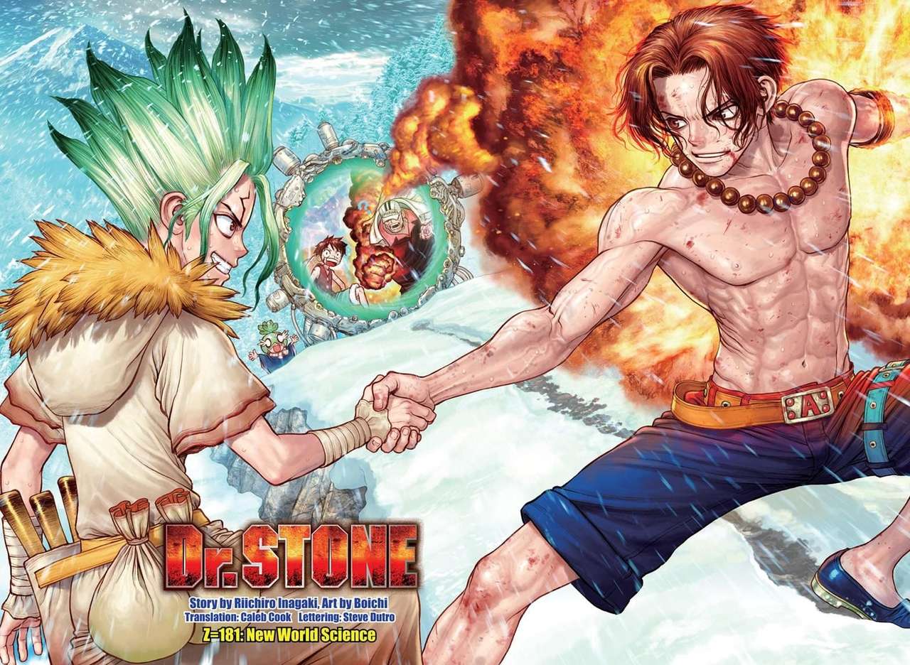 DR STONE X ONE PIECE COLLAB puzzle online from photo