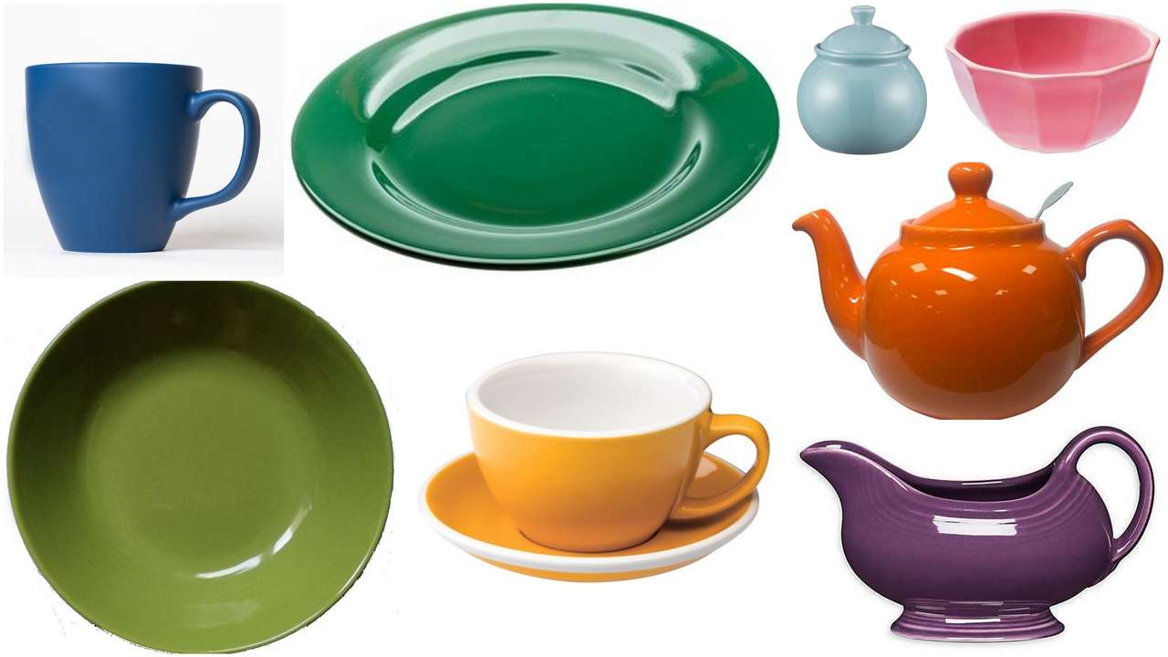 Tableware puzzle online from photo