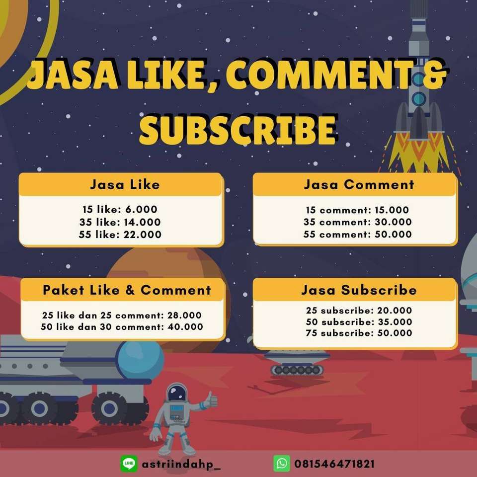 Jasa Like Comment Subscribe puzzle online from photo