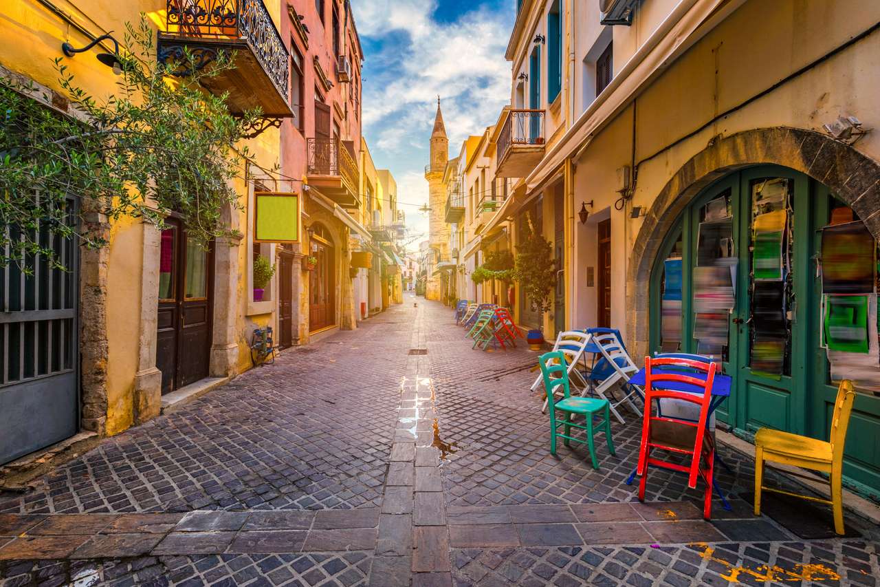 Charmante straten van Griekse eilanden, Kreta online puzzel