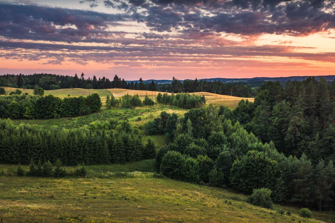 Utsikt från utsiktstornet i Stare Juchy, Masurien, Polen pussel online från foto