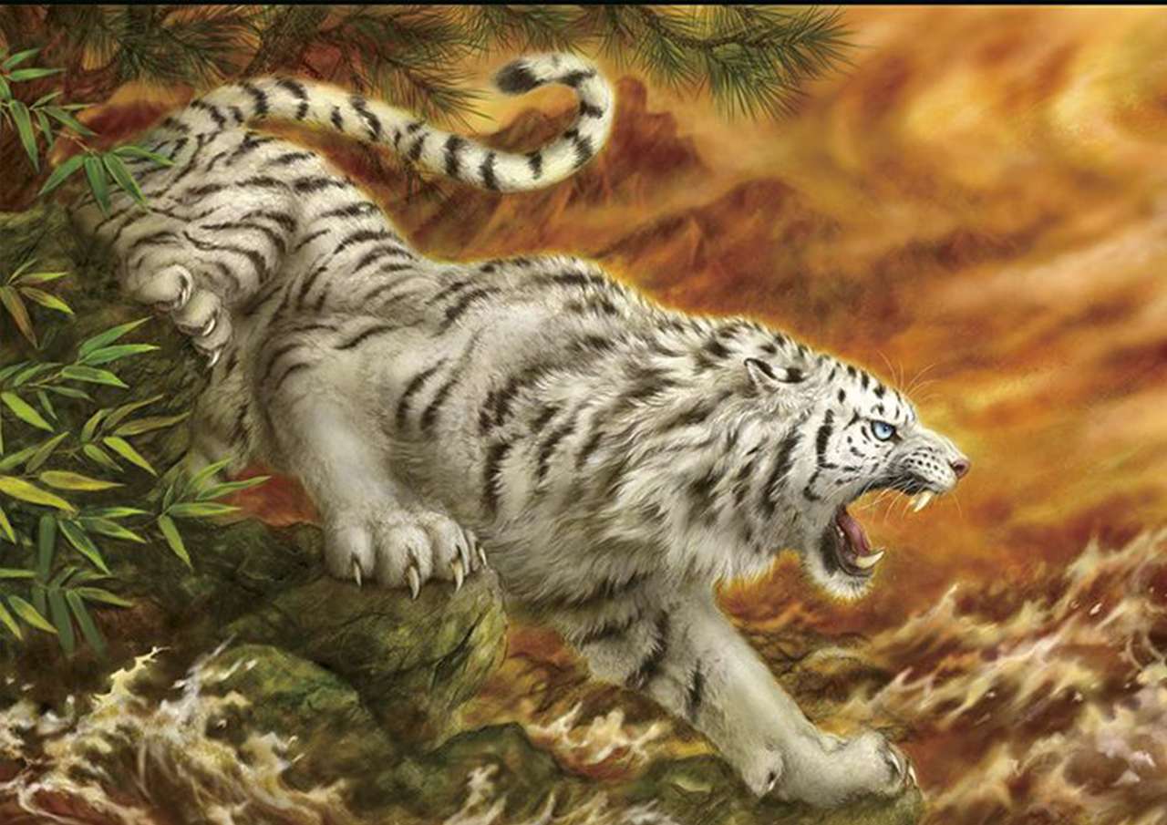 Tigre blanc ( 白虎 ) puzzle en ligne