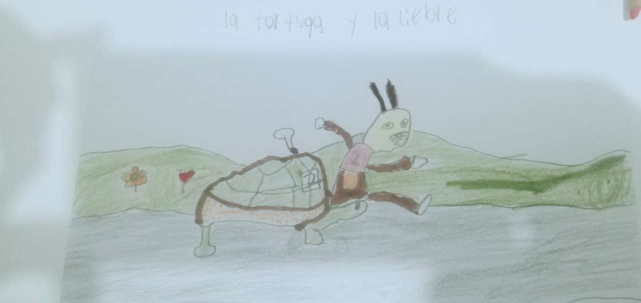 conte du lièvre et de la tortue puzzle en ligne à partir d'une photo