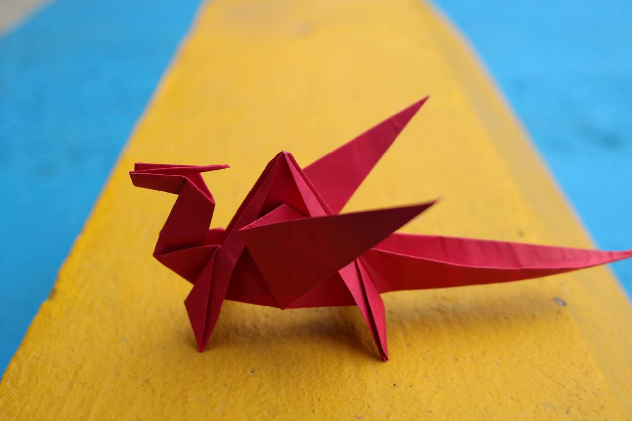 оригами дракон онлайн-пазл