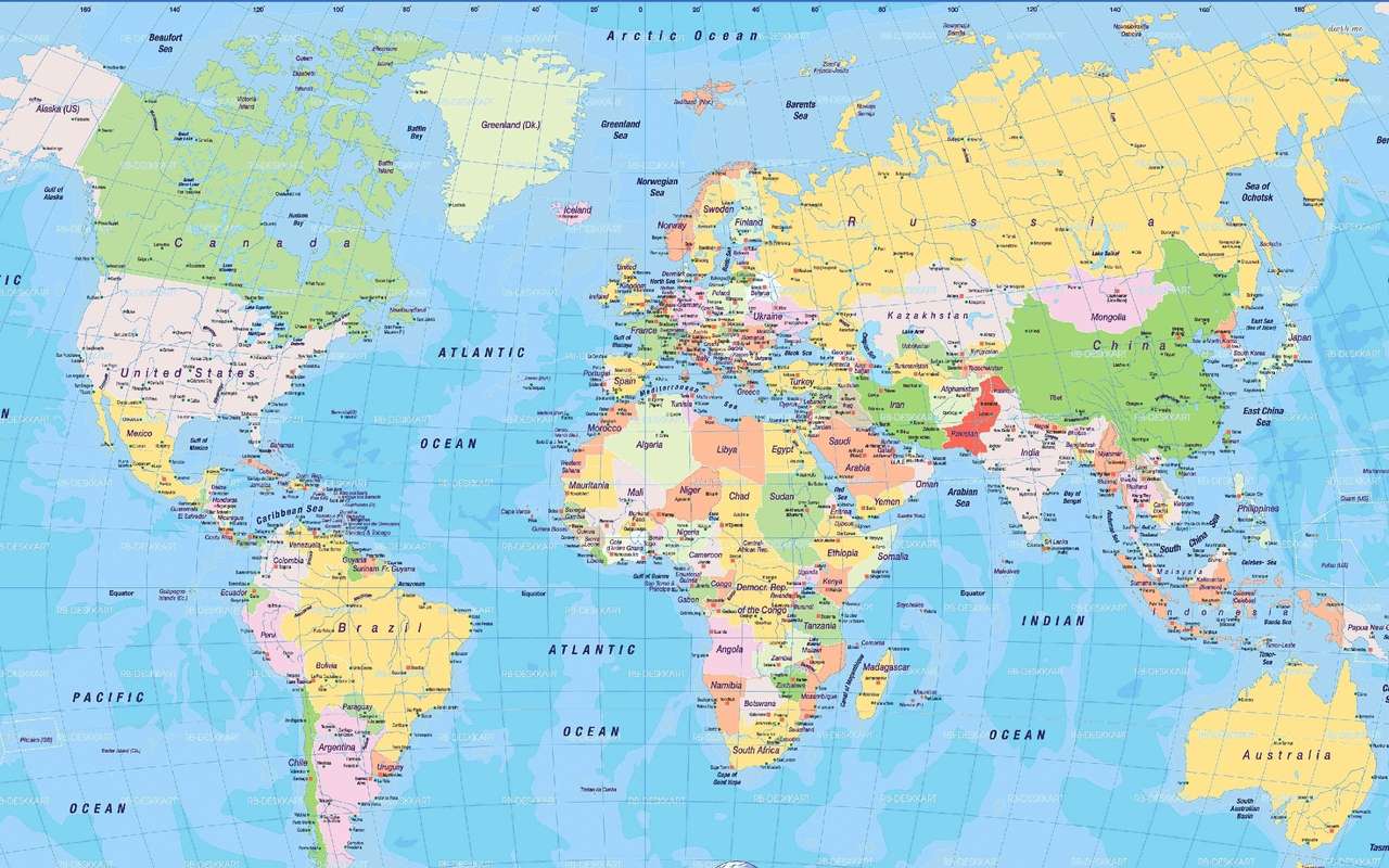 карта на света онлайн пъзел от снимка
