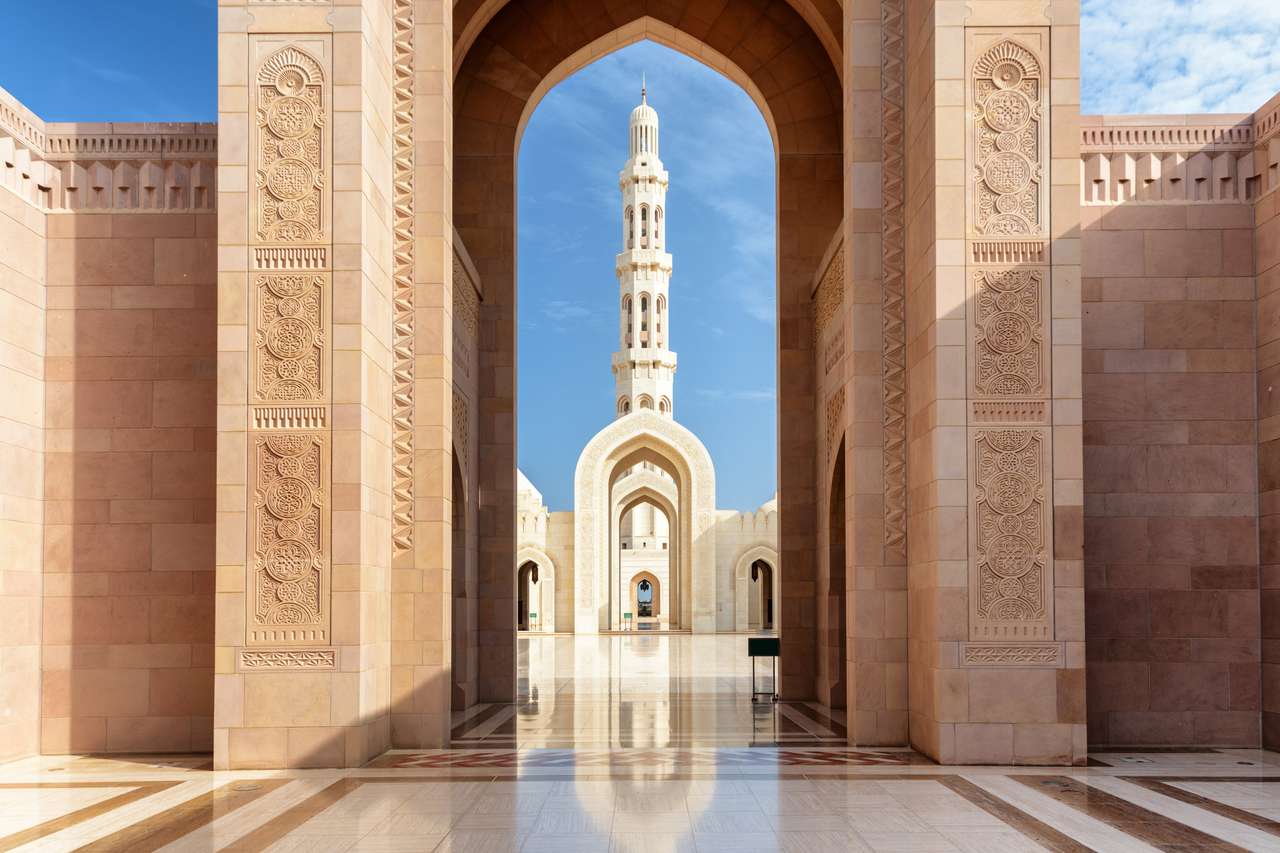 Marea Moschee Sultan Qaboos din Muscat, Oman puzzle online din fotografie