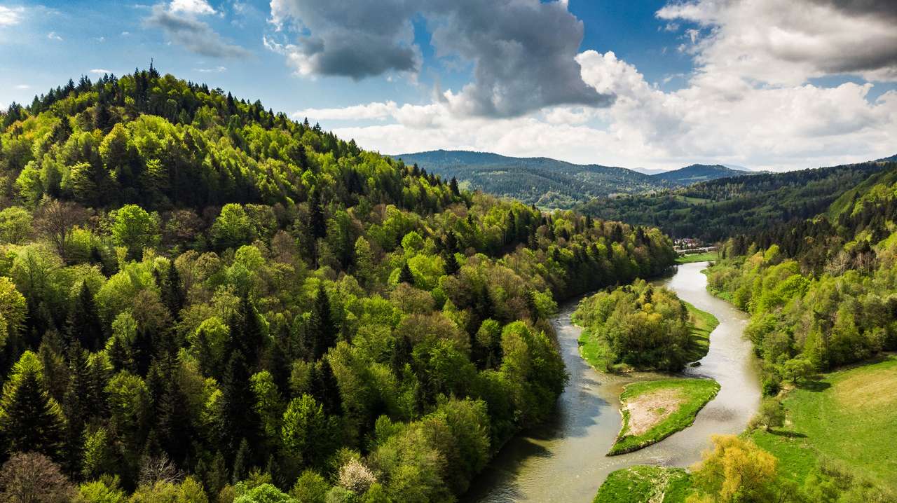 Річка Попрад у Зегестові, Польща. скласти пазл онлайн з фото