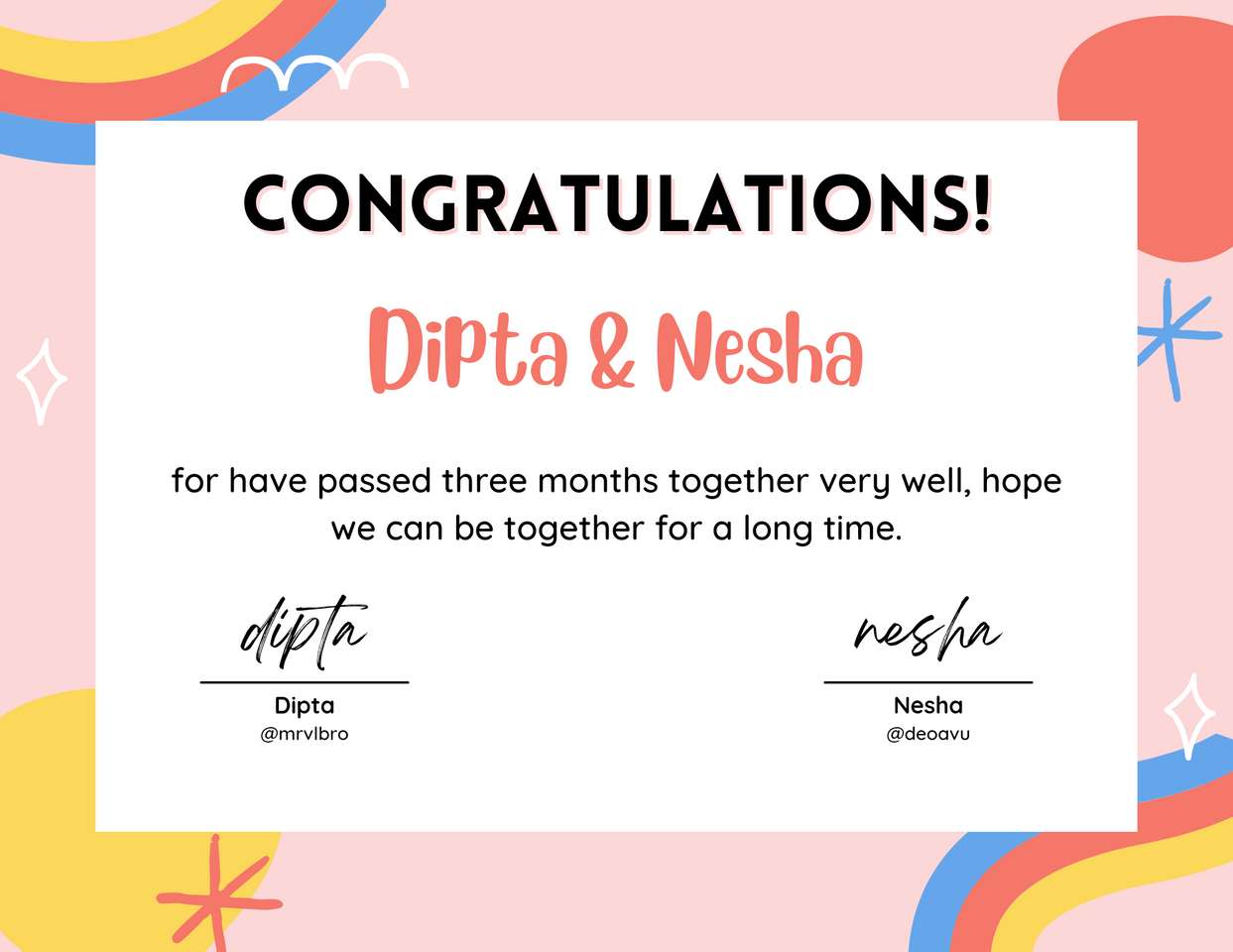 Dipta e Nesha puzzle online a partir de fotografia