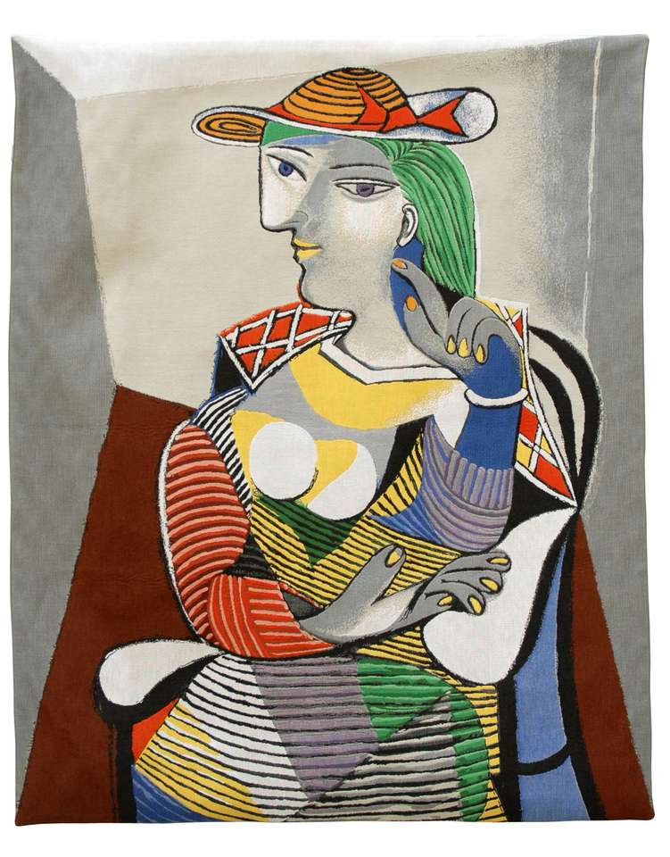 Pictură cu o femeie cu pălărie puzzle online