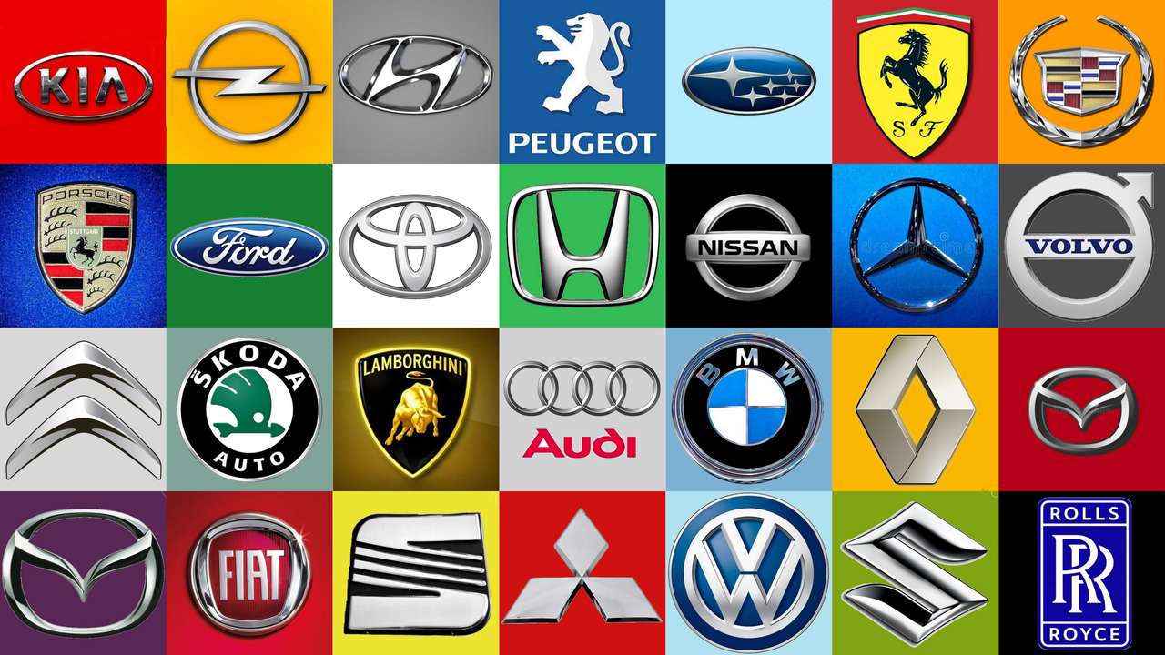 Car brands puzzle from photo