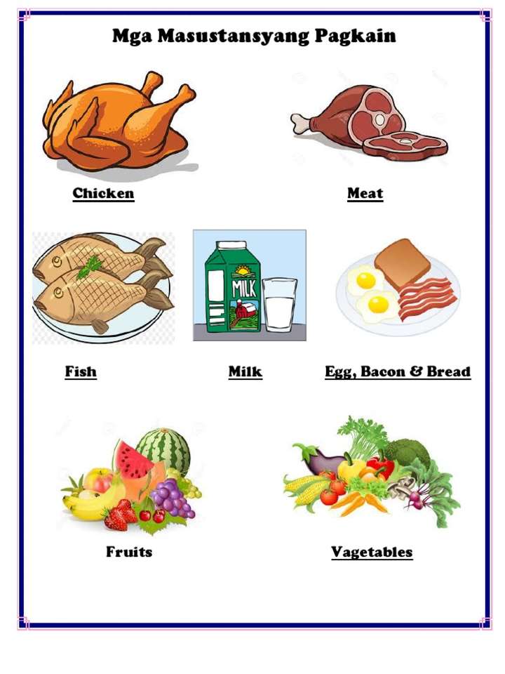 MGA MASUSTANSYANG PAGKAIN puzzle online from photo