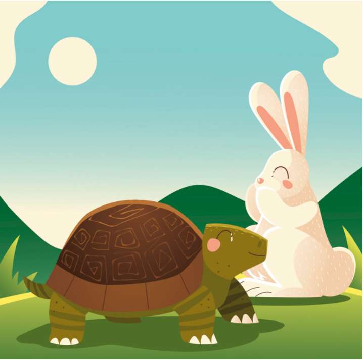 Kể chuyện: Rùa và thỏ скласти пазл онлайн з фото