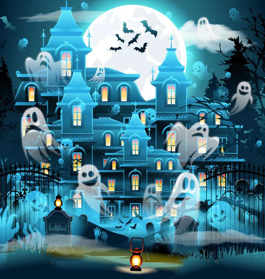 Château d'Halloween puzzle en ligne à partir d'une photo