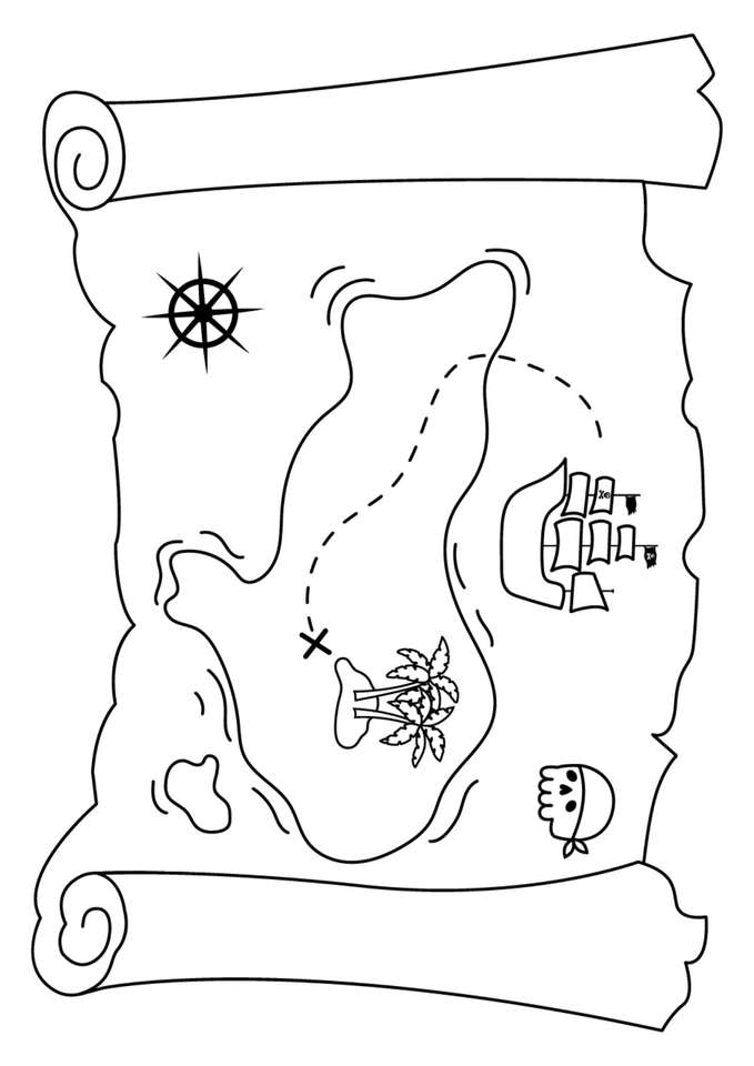 Mapa pirátských pokladů online puzzle