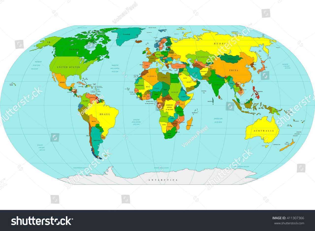 mapa světa puzzle online z fotografie