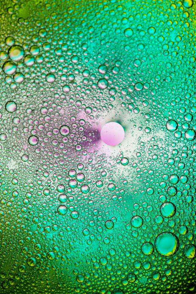 Colorful organic bubbles puzzle online from photo