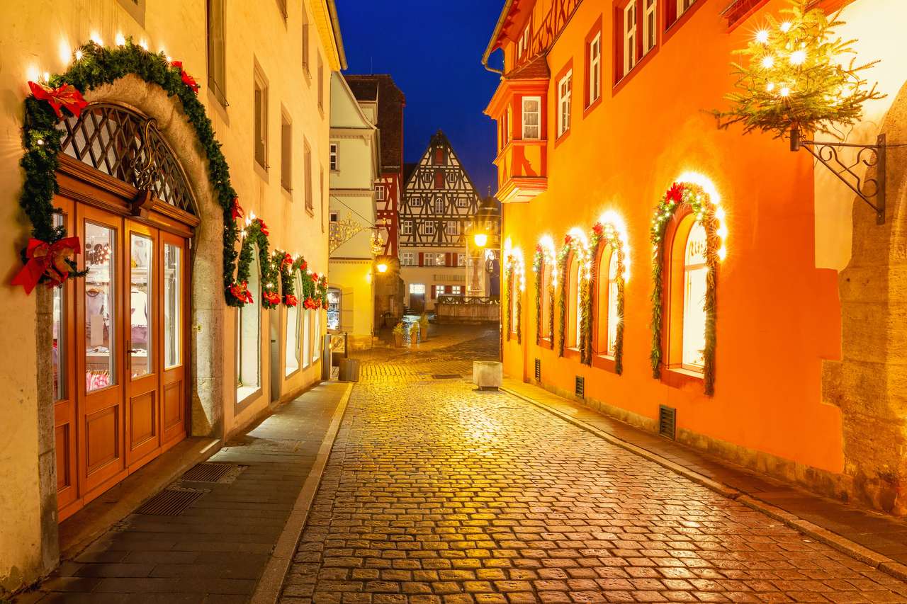 Gamla stan i Rothenburg ob der Tauber, Tyskland Pussel online