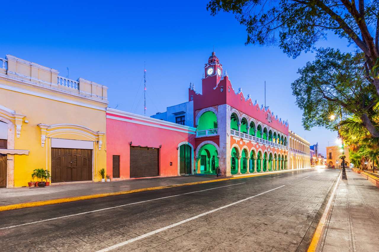 Merida, Μεξικό. Δημαρχείο στην Παλιά Πόλη παζλ online από φωτογραφία