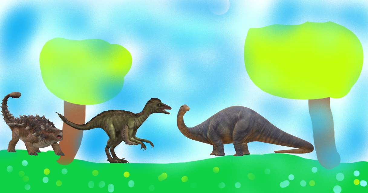 dinozauri draguti puzzle online din fotografie