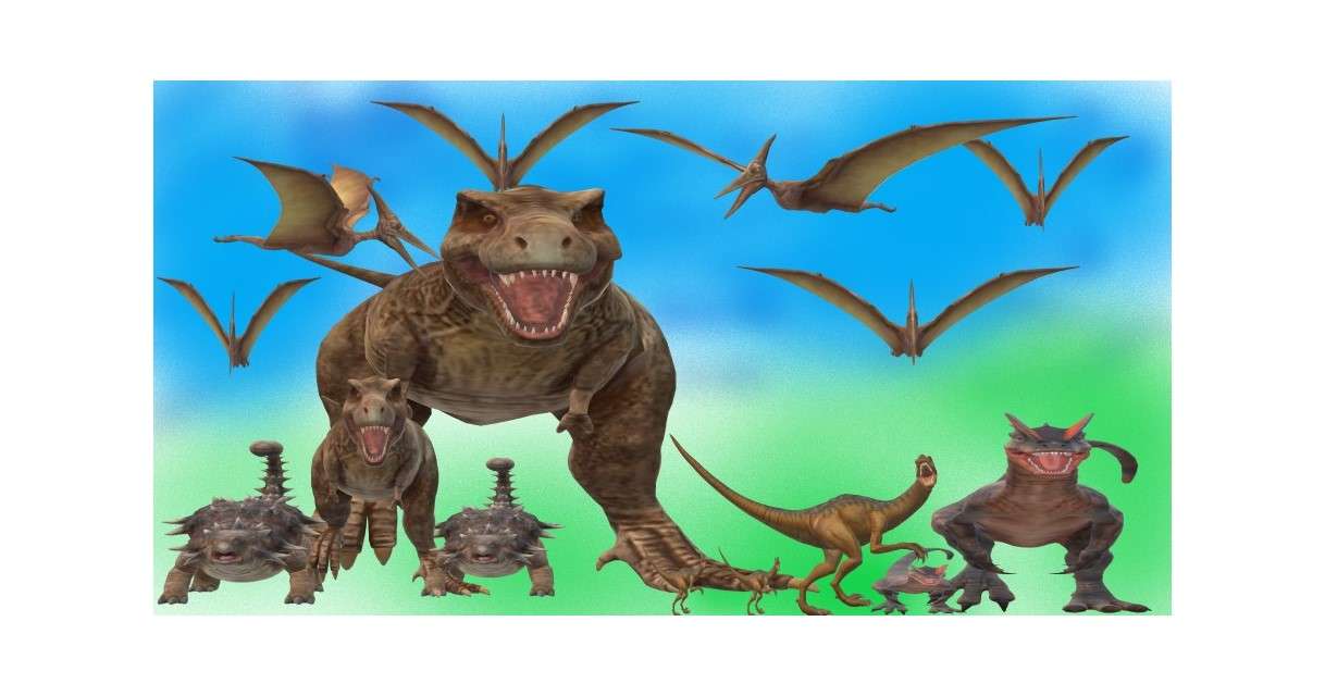 динозаври онлайн пъзел от снимка
