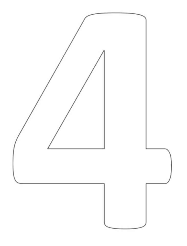 Number 4 Puzzle cutout puzzle online from photo