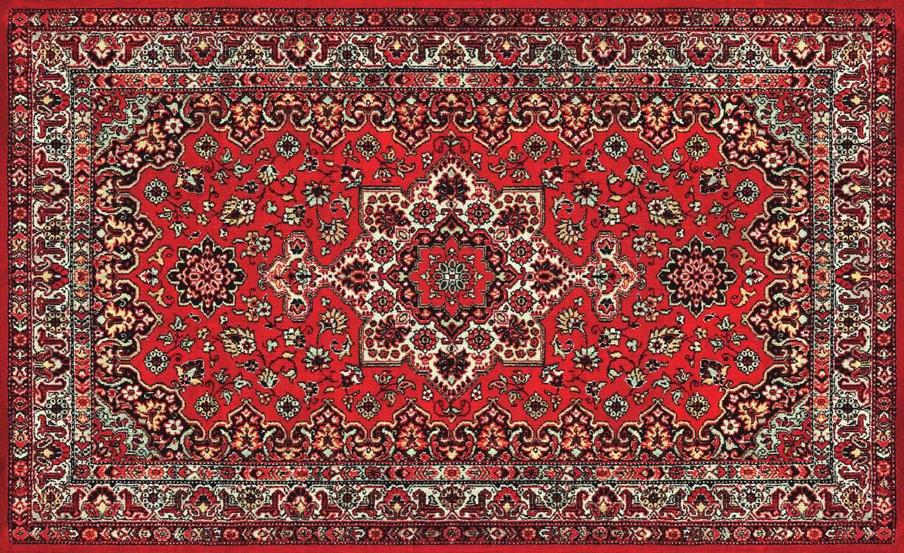 Le vieux tapis persan rouge puzzle en ligne à partir d'une photo