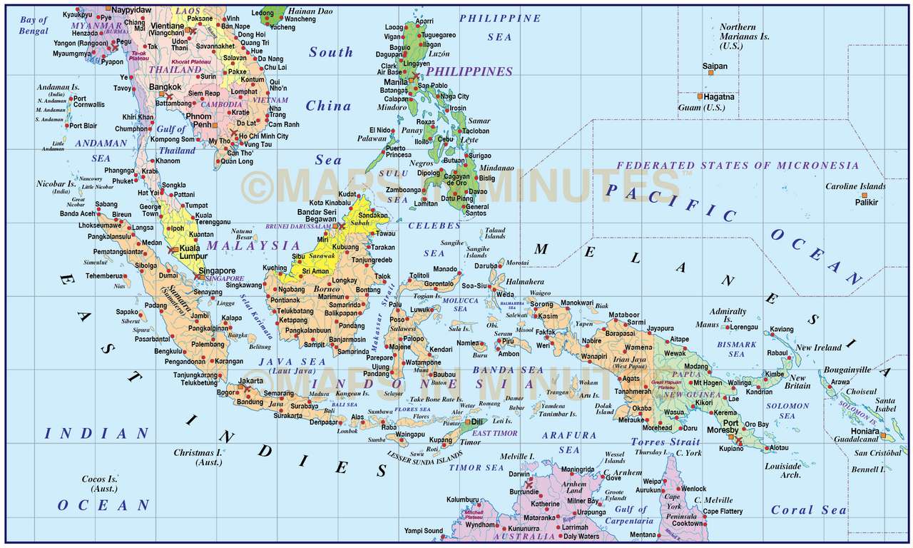peta Indonésie puzzle online z fotografie