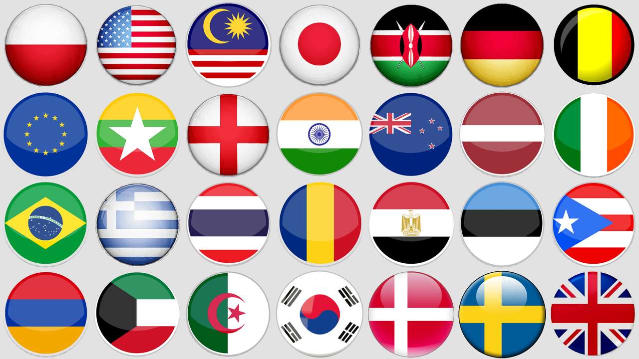 Στρογγυλές σημαίες online παζλ