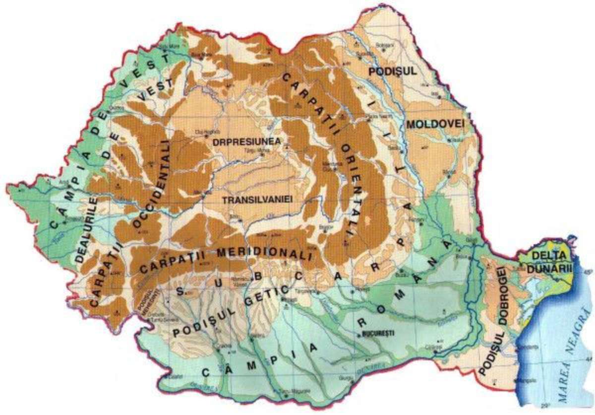 ルーマニア-地形の救済 オンラインパズル