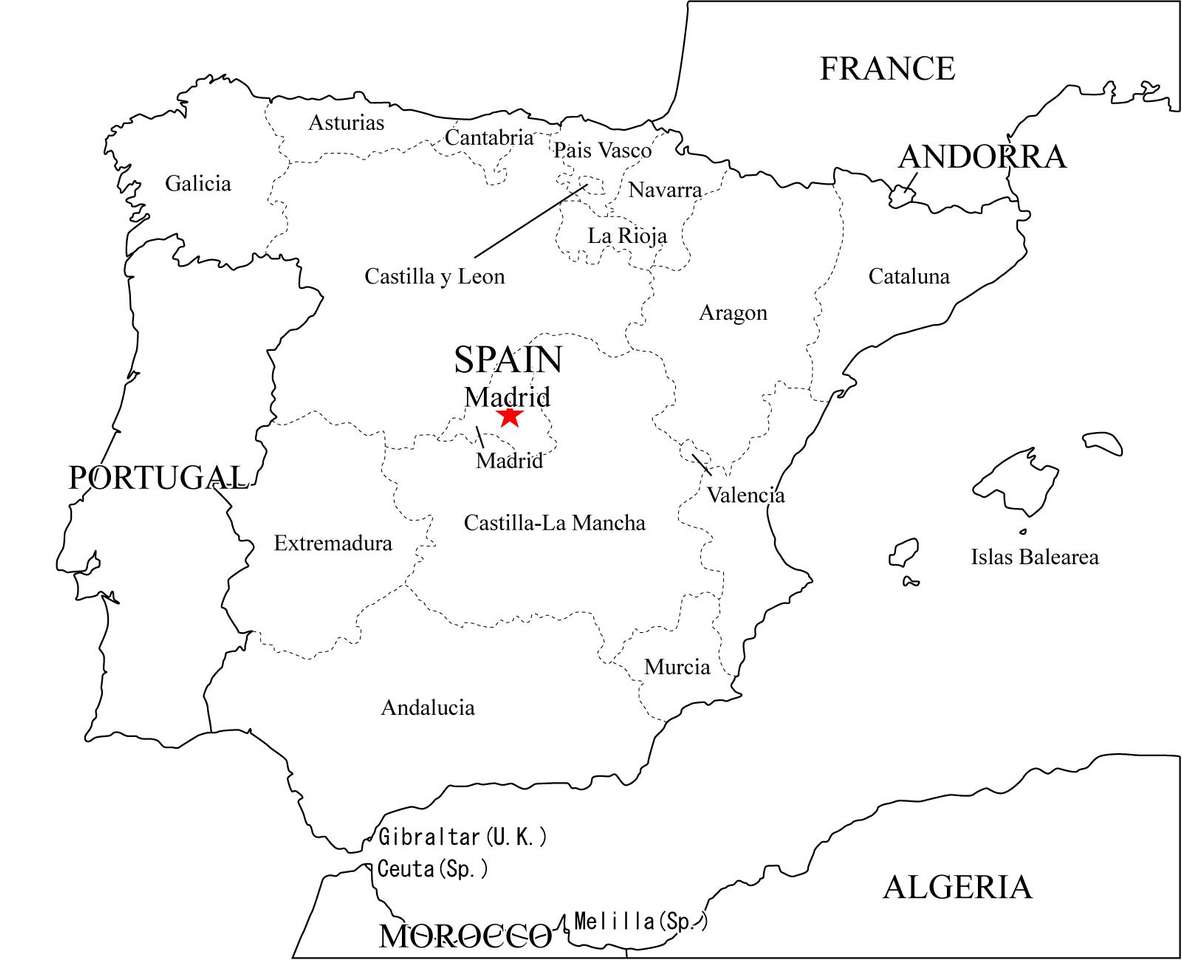 Карта на El de España онлайн пъзел