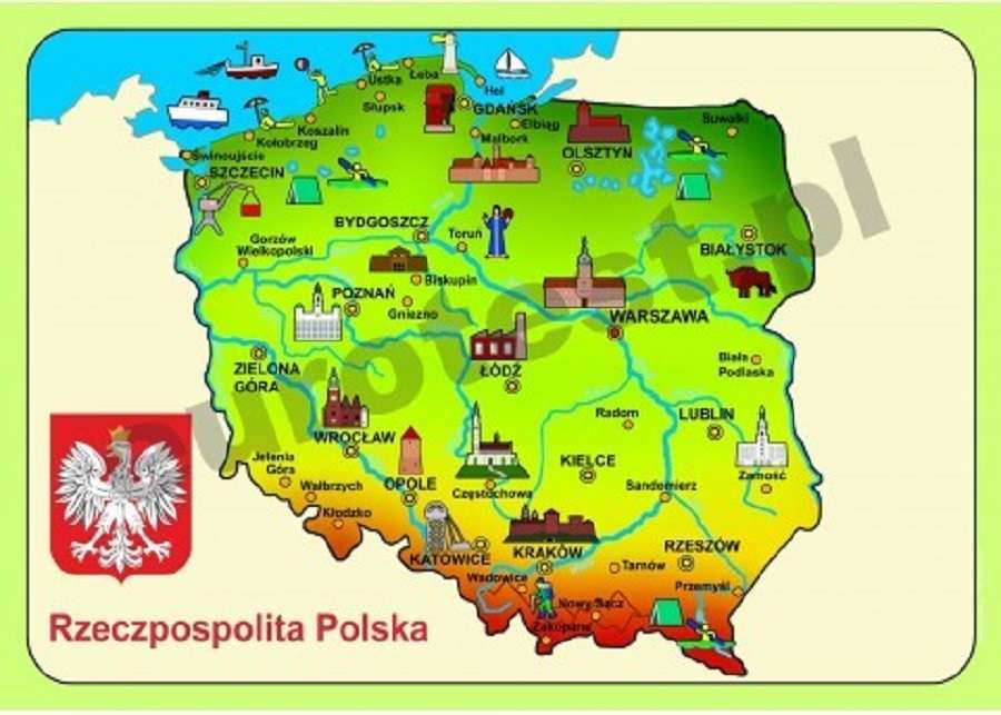 Karte von Polen Online-Puzzle