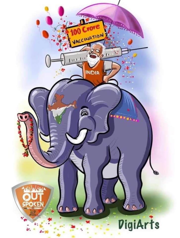 Modiji con elefante puzzle online