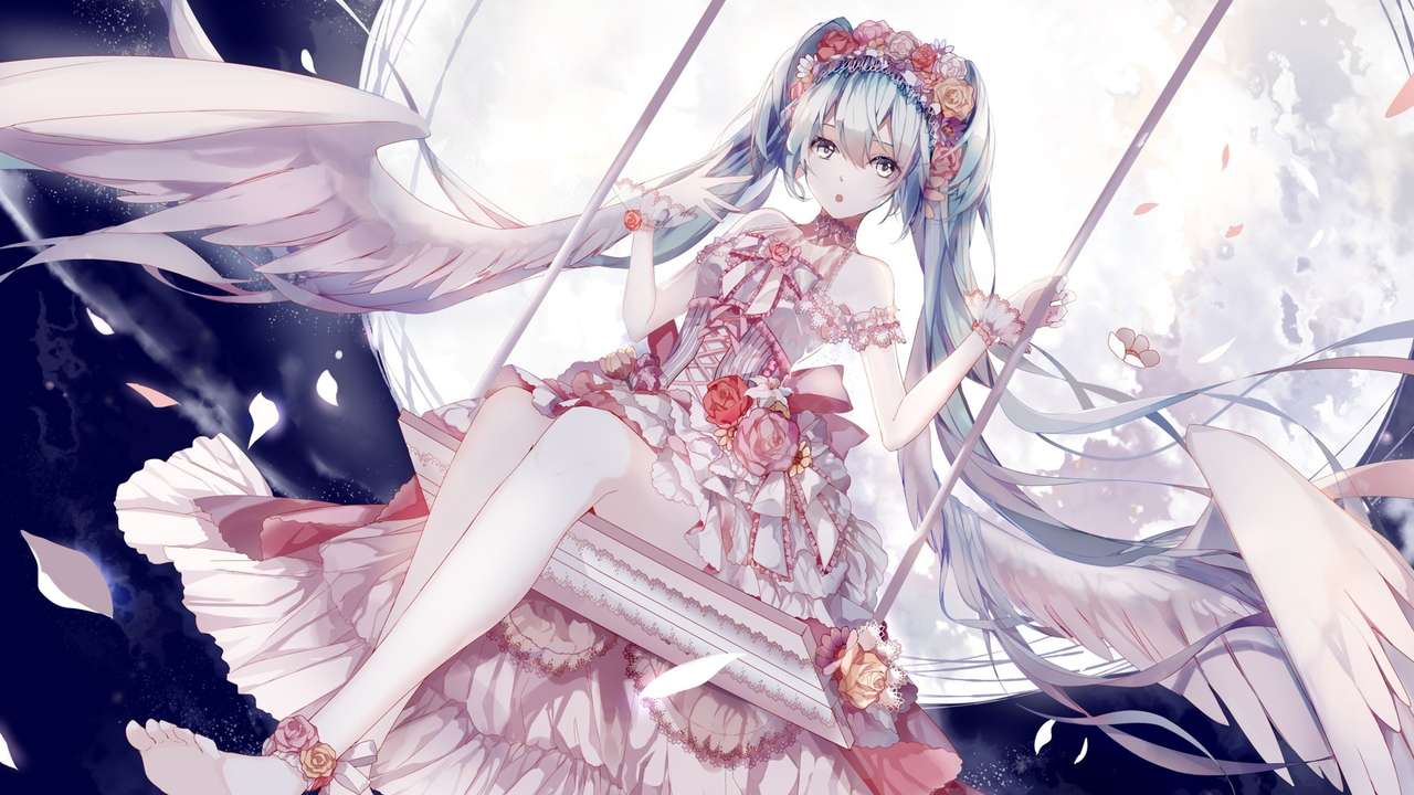 Miku on a swing online puzzle
